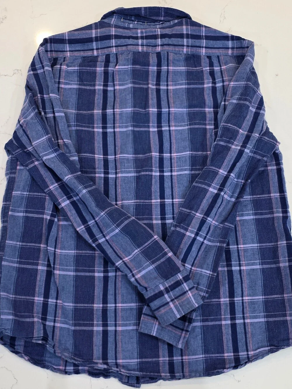 Banana Republic Men's Linen Blend Long-Sleeve Plaid Button-Up Shirt Size M -179